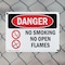 Signmission No Smoking No Open Flames Danger Sign, Plastic, 10in W x 7in L, 2PK OS-2PACK-DS-P-710-L-1491 - alternate 3